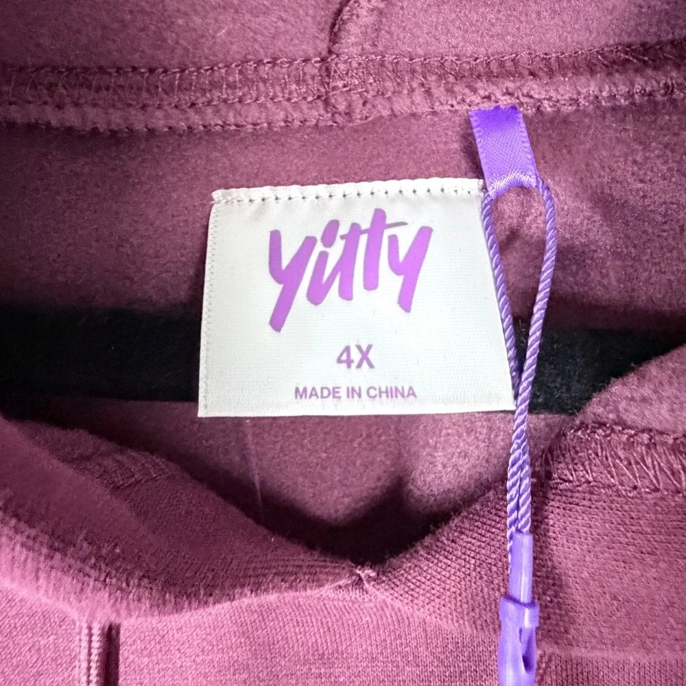 Yitty 4X Oversized Burgundy Pullover Hoodie Dress Sweater Pocket  NWT Cozy - Picture 6 of 10
